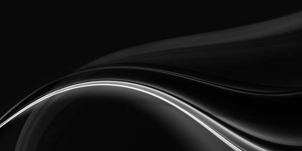 istock Abstract fractal black background with white wave 1136142393