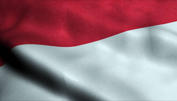 istock Monaco Waving Flag in 3D 1136156781