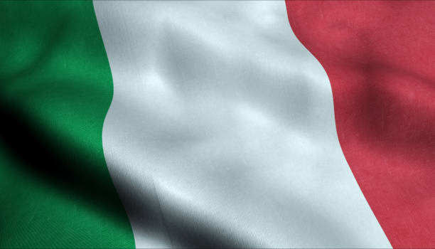 Italy Waving Flag in 3D stock photo