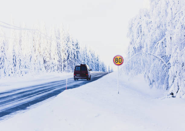 istock Winter road view from Kajaani, Finland. 1136157885