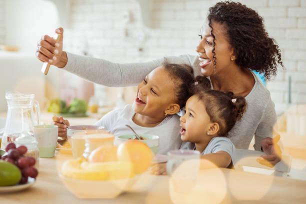 istock Positive delighted girls looking straight at camera 1136159556