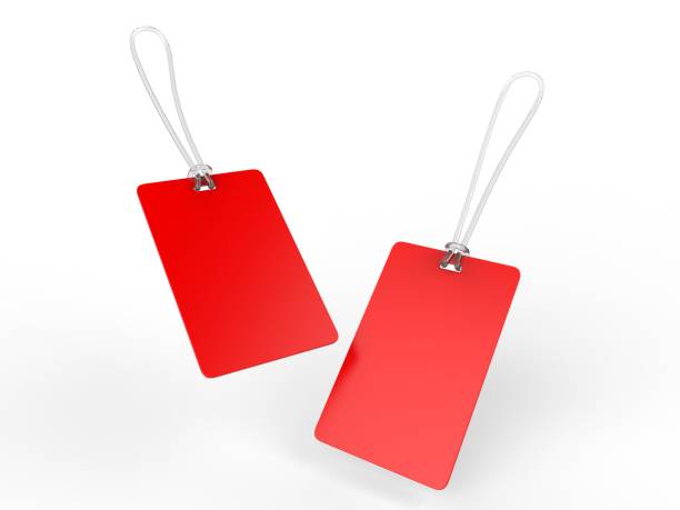 istock Blank Plastic Travel Number Luggage Identifier Tag for mock up. 3d render illustration. 1136164671