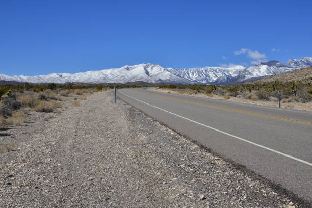 istock Desert road leading to Mount Charleston, Nevada. 1136164747