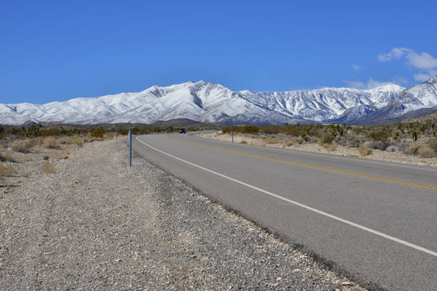 istock Desert road leading to Mount Charleston, Nevada. 1136164770