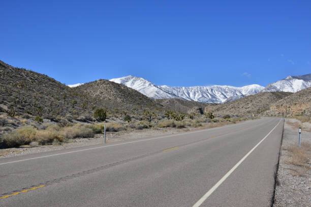 istock Desert road leading to Mount Charleston, Nevada. 1136165374
