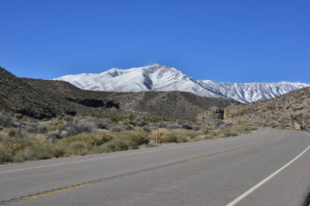 istock Desert road leading to Mount Charleston, Nevada. 1136165425