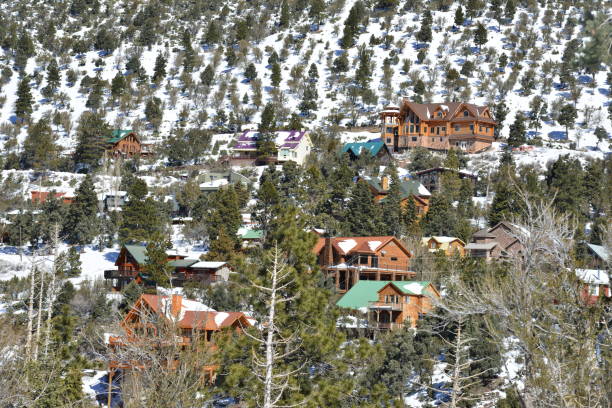 istock Winter homes on a mountain side at Mount Charleston in Nevada 1136165734
