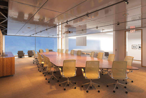 istock Office Photorealistic Render. 3D illustration. Meeting room. 1136167018