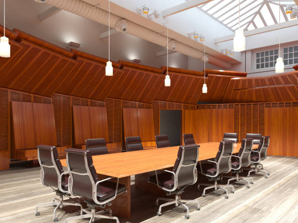 istock Office Photorealistic Render. 3D illustration. Meeting room. 1136167040