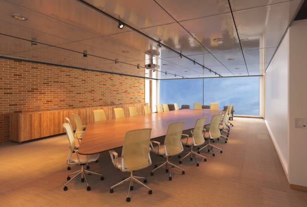 istock Office Photorealistic Render. 3D illustration. Meeting room. 1136167051