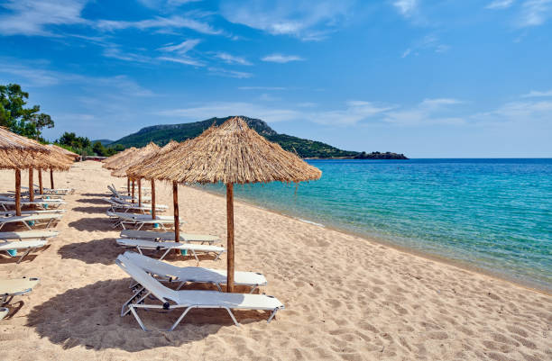 istock Beautiful beach in Toroni, Greece 1136167168