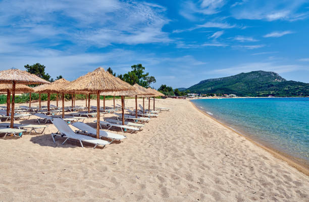 istock Beautiful beach in Toroni, Greece 1136167172