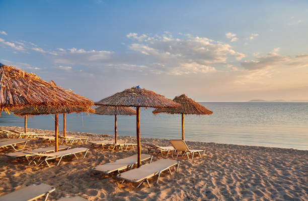 istock Beautiful beach in Toroni, Greece 1136167177