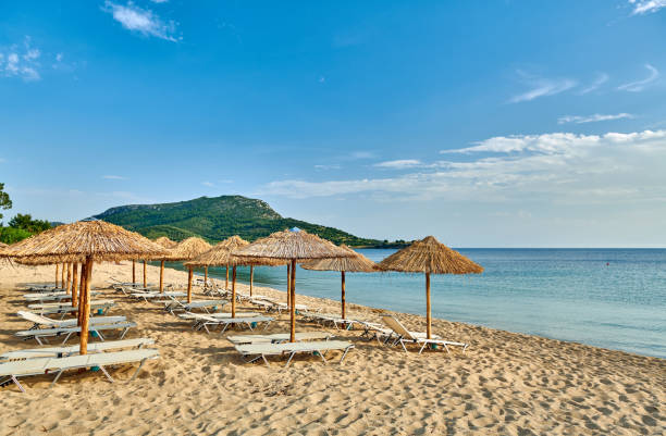 istock Beautiful beach in Toroni, Greece 1136167180