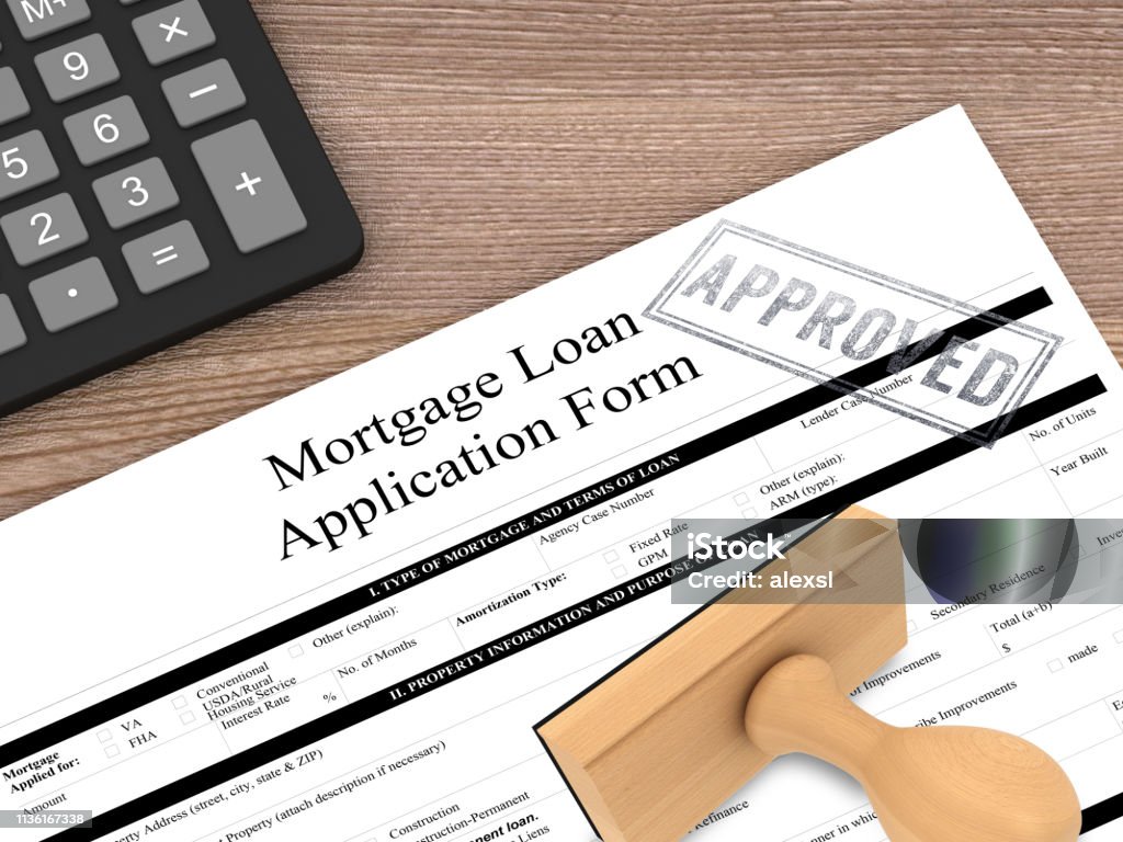 House mortgage loan application form Agreement Stock Photo