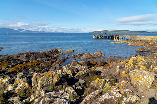 Old jetty in the harbour Ayrshire Scotland