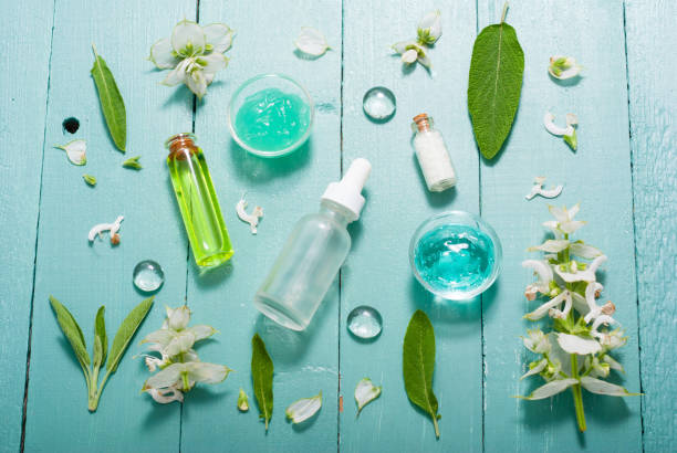 istock Hygiene and beauty products with sage 1136170411