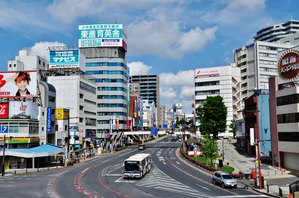 City view of Mito City Mito City is located in Ibaraki Prefecture, Japan mito ibaraki stock pictures, royalty-free photos & images