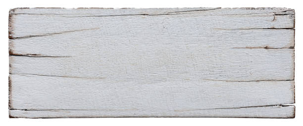 istock Old weathered white textured wood board panel background with worn edges making a nice frame around good copy space in the center. Isolated on a white background, clipping path included. 1136171917