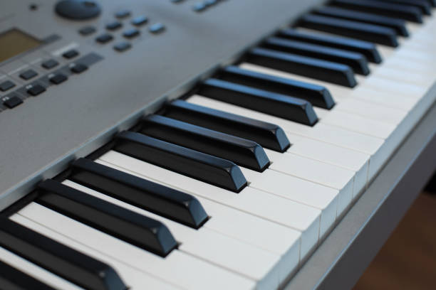 istock sprig of fresh lavender on the piano keys. 1136172901