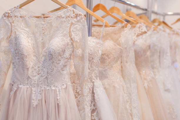 istock Beautiful lace wedding dresses. 1136175167