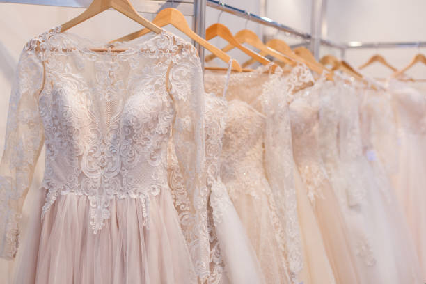 istock Beautiful lace wedding dresses. 1136175265