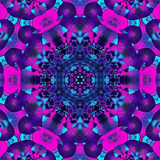 abstract bakground, blue and pink colors, texture, pattern, kaleidoscope digital illustration