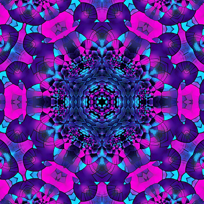 abstract bakground, blue and pink colors, texture, pattern, kaleidoscope digital illustration