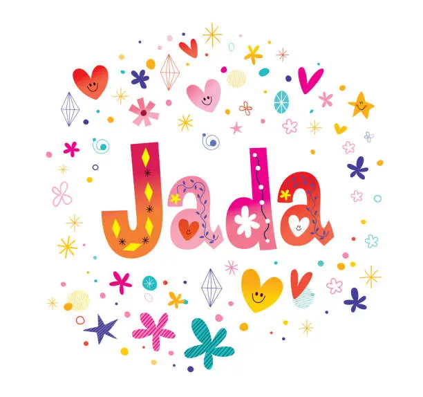 Vector illustration of Jada female name