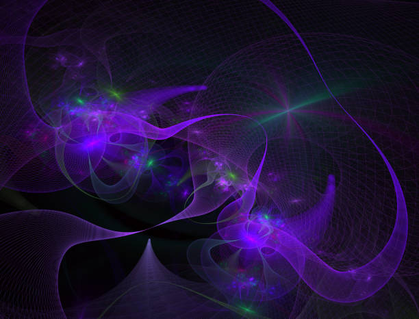 istock Wireframe tunnel fantasy illustration. Image of distorted holographic pearly neon mesh. 1136180735
