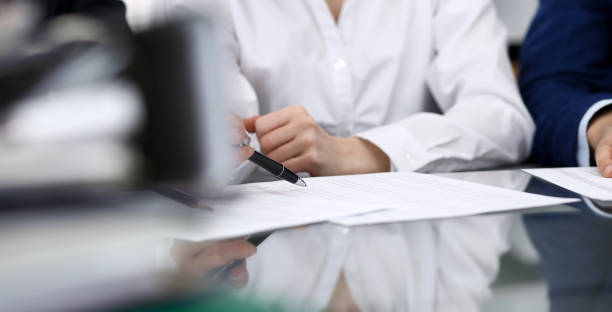 istock Bookkeepers team or financial inspectors  making report, calculating or checking balance. Group of people at work. Business operations concept. 1136181164