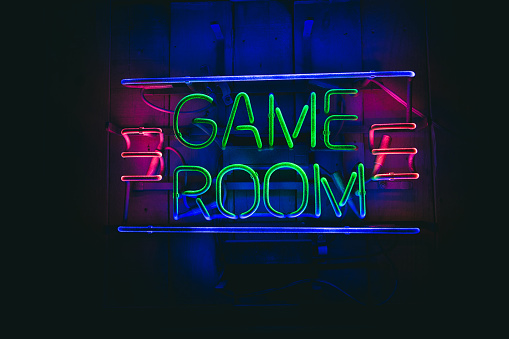 Neon Sign saying Game Room