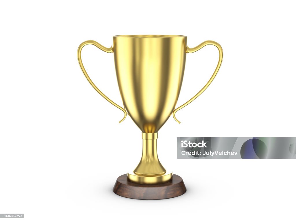 Trophy cup Trophy cup on a white background. 3d illustration. Trophy - Award Stock Photo