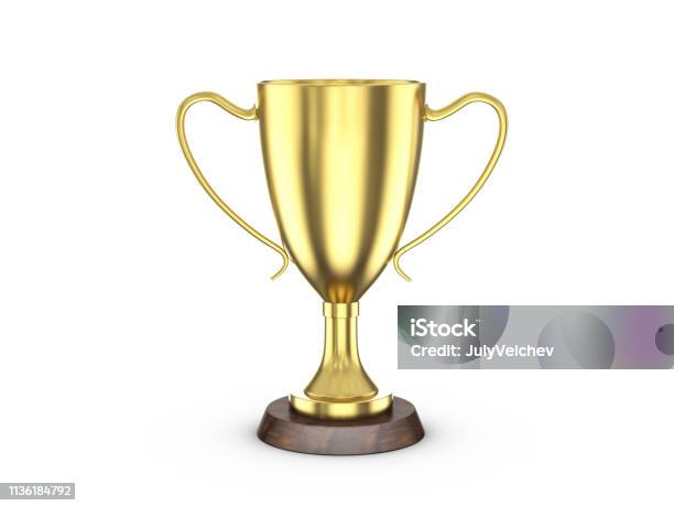 Trophy Cup Stock Photo - Download Image Now - Trophy - Award, Cut Out, Gold - Metal