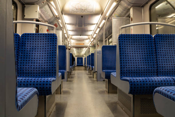 istock Rows of seats in a train 1136186770