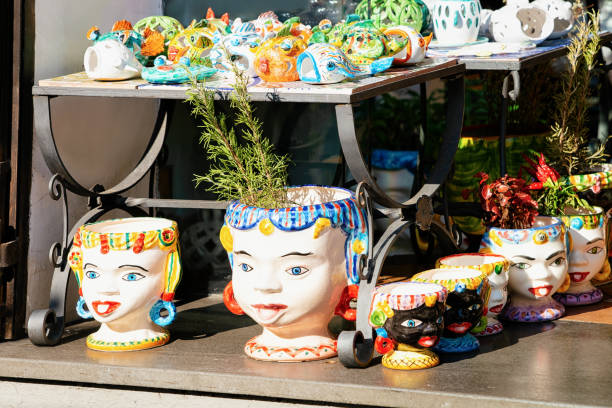 istock Colorful traditional ceramics vases at Positano store 1136190992