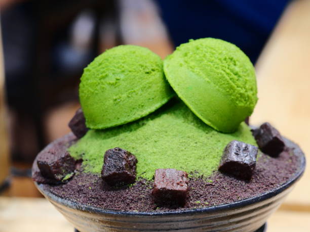 Korean shaved milk ice topped