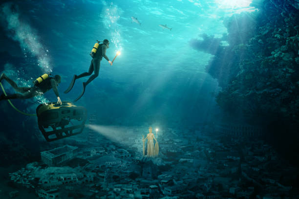The discovery of Atlantis stock photo