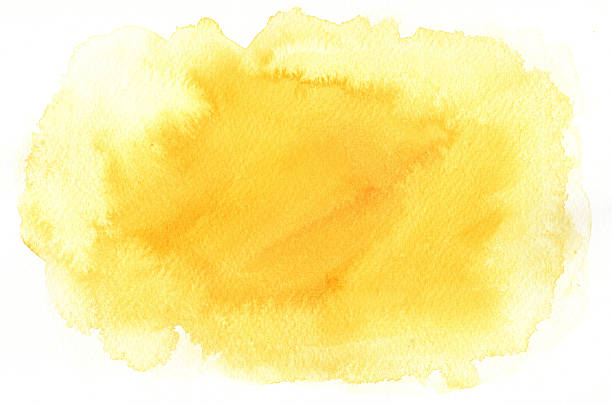 istock Splotchy yellow watercolor background 113619533