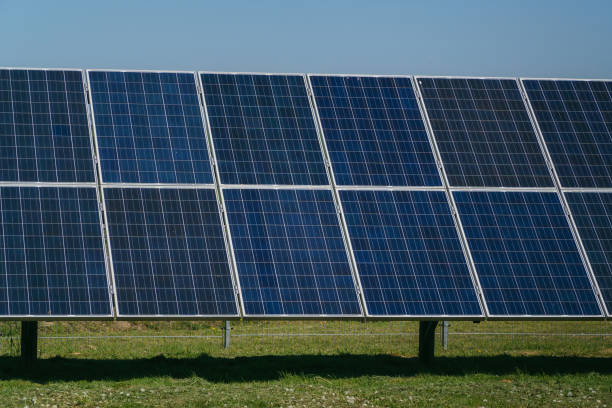 istock Solar panels closeup, photovoltaics module, renewable energy sourses. 1136196416
