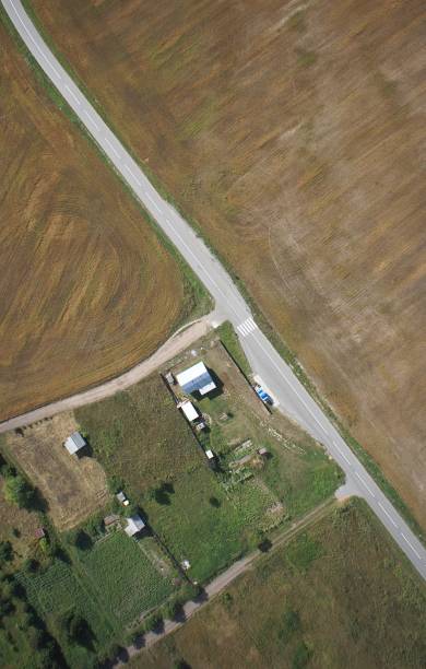 istock view from the drone to the small village 1136196875