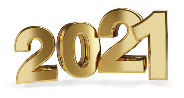 istock golden bold letters 2021. 3d-illustration 1136198669
