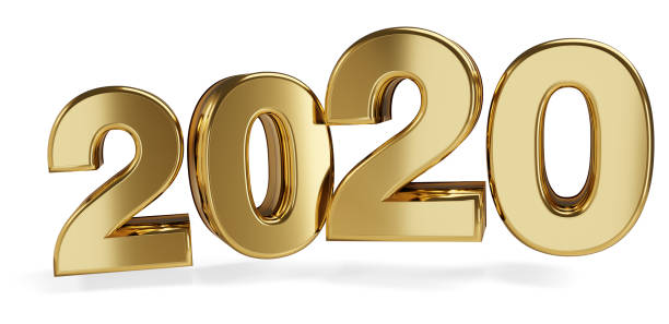istock golden bold letters 2020. 3d-illustration 1136198685
