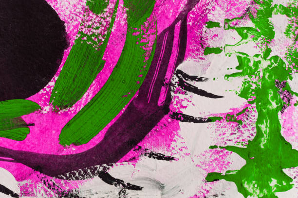 istock Abstract art background hand drawn acrylic painting. 1136199830