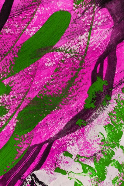 istock Abstract art background hand drawn acrylic painting. 1136199934