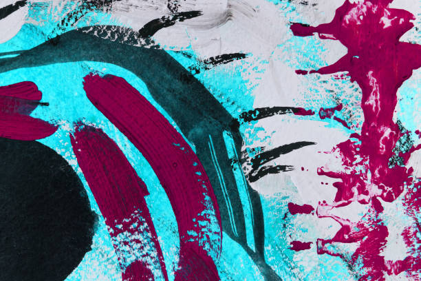 istock Abstract art background hand drawn acrylic painting. 1136199966