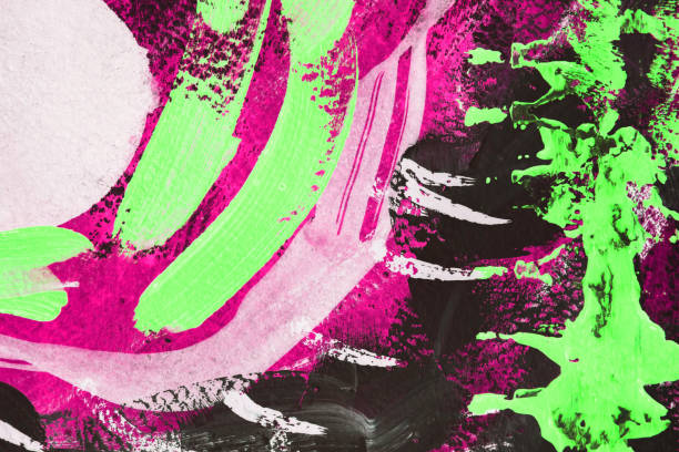 istock Abstract art background hand drawn acrylic painting. 1136199981