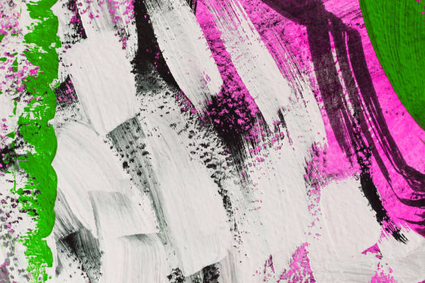 istock Abstract art background hand drawn acrylic painting. 1136200018