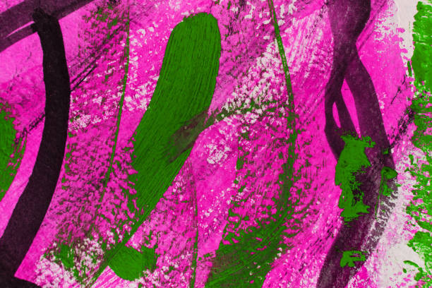 istock Abstract art background hand drawn acrylic painting. 1136200044