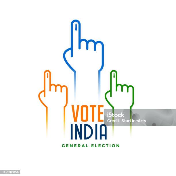 Hand With Voting Sign For Election Stock Illustration - Download Image Now - Voting, Finger, Vector